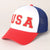 USA Chenille Patched Trucker Hat- Red + Blue