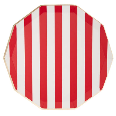 Cherry Red Signature Cabana Stripe Plates