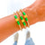 Green St Patrick's Day 4 Leaf Clover Bracelet