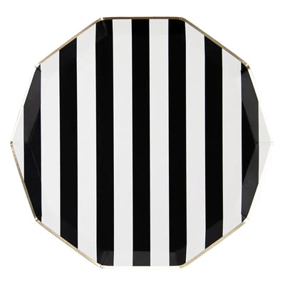 Black Noir Signature Cabana Stripe Plates