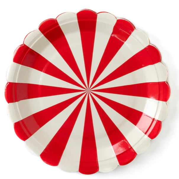 Red Swirl Large paper Plates