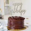 SIlver Happy Birthday Cake Topper