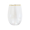 Gold Rimmed Stemless Plastic Wine Glasses