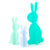 Blue Acrylic Bunny Set
